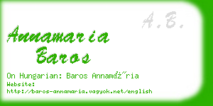 annamaria baros business card